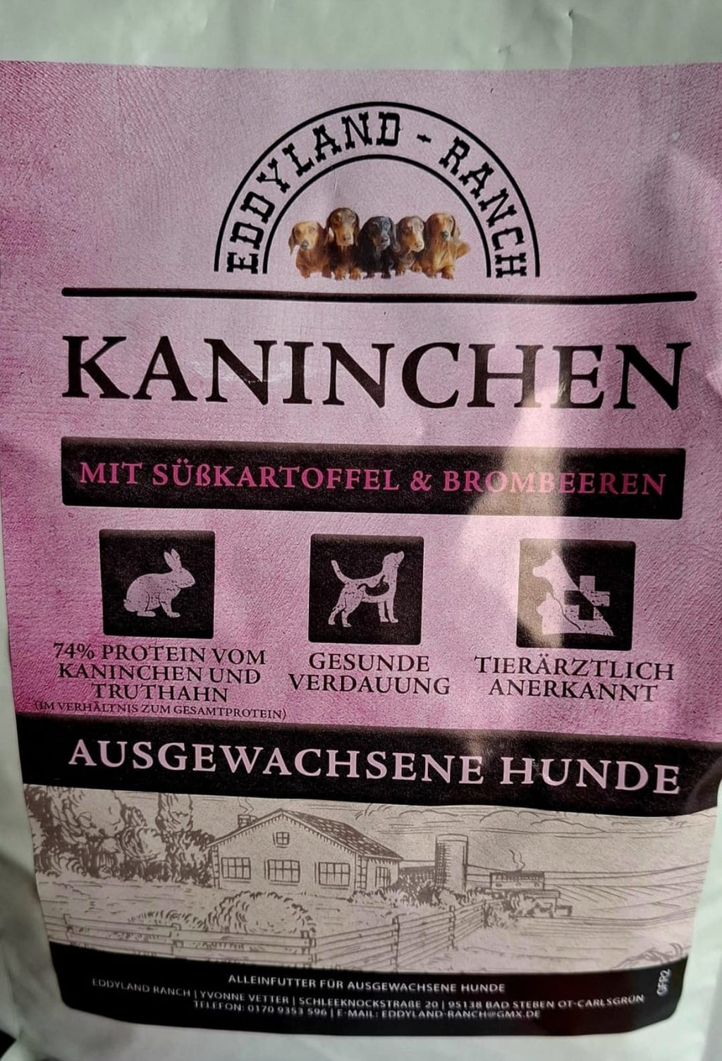 Kaninchen mit Süßkartoffel & Brombeeren