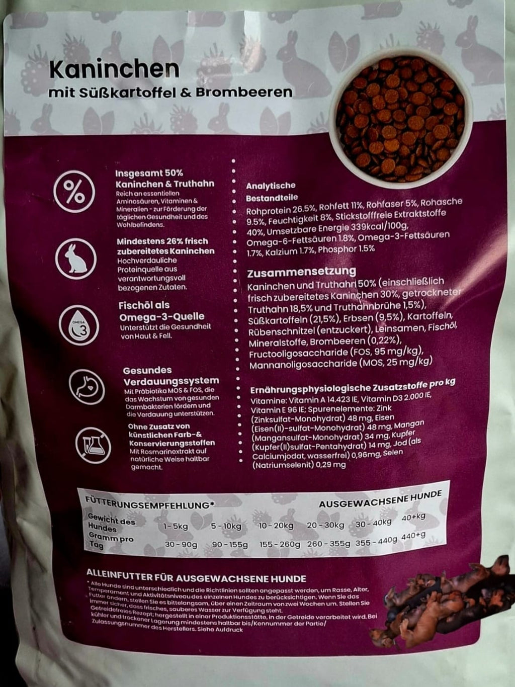 Kaninchen mit Süßkartoffel & Brombeeren