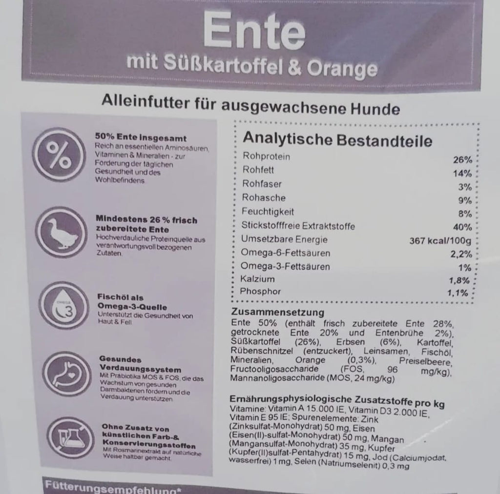 Ente mit Süßkartoffel & Orange