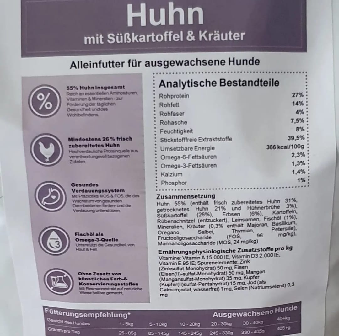 Huhn mit Süßkartoffel & Kräuter