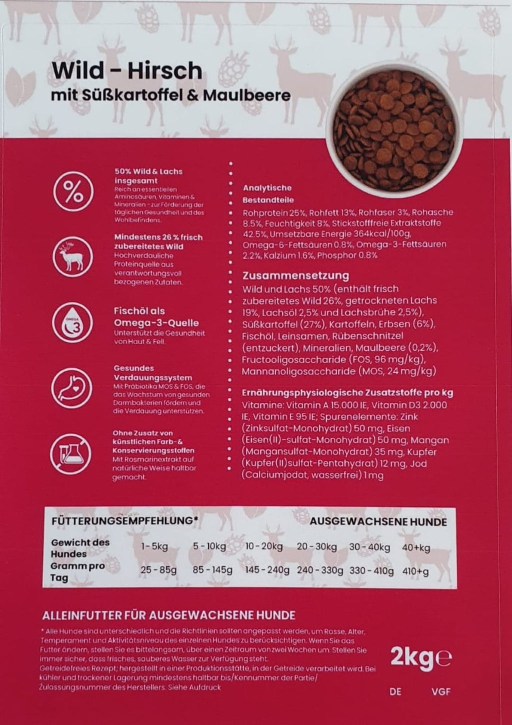 Wild mit Süßkartoffel & Maulbeere