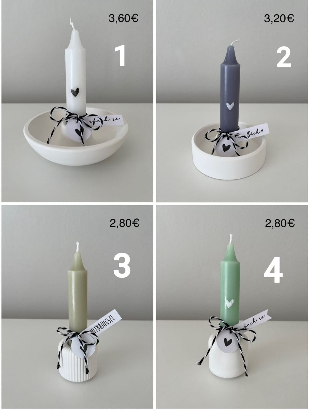 Kerzenhalter mit schmaler Kerze