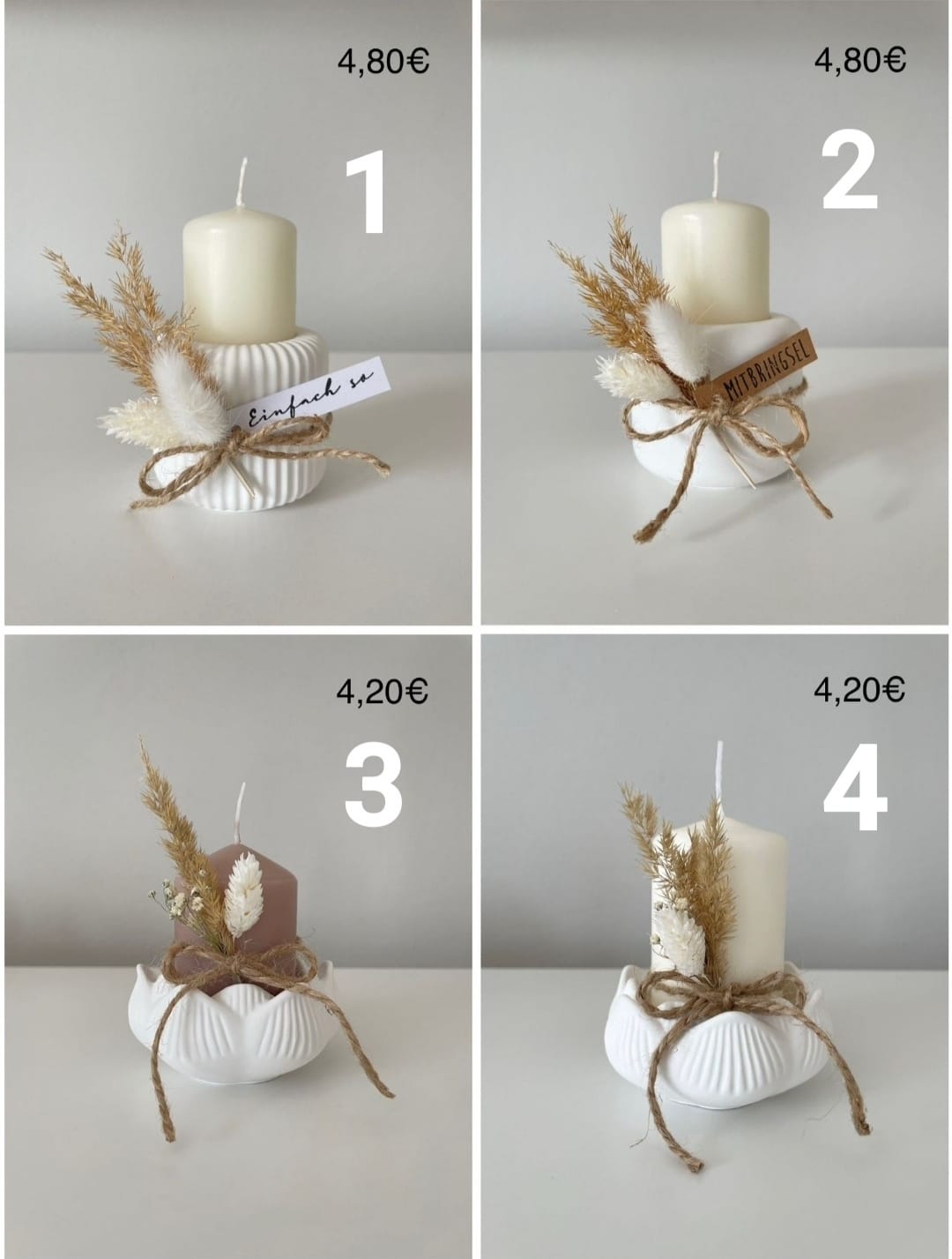 Kerzenhalter mit breiter Kerze